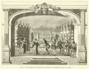 1639, Une scène de la tragédie du cardinal de Richelieu - French School